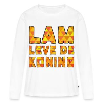 Agneau vit le roi! Orange du Jour du Roi ci-dessus # - T-shirt manches longues Premium bio Femme - blanc - Devant - Julia (174cm)