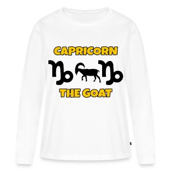 Superstition Horoscope ésotérique Capricorne Déclaration - T-shirt manches longues Premium bio Femme - blanc - Devant - Julia (174cm)