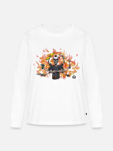 Allrounder, Multitalent, Hausmeister, Handwerker - Premium økologisk langærmet T-shirt til kvinder - hvid