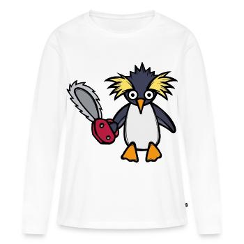 Oiseau manchot frais de l’Antarctique - T-shirt manches longues Premium bio Femme - blanc - Devant - Julia (174cm)