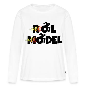 Jeder Rollstuhlfahrer ist ein Vorbild * - Frauen Premium Bio Langarmshirt - Weiß - Vorne - Julia (174cm)