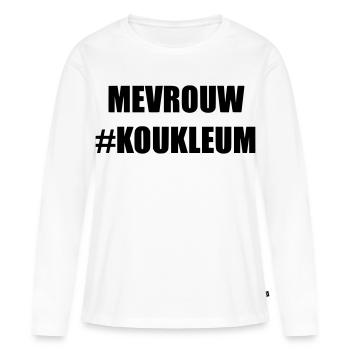 Frau koukleum Für Frauen, die kalt sind * - Frauen Premium Bio Langarmshirt - Weiß - Vorne - Julia (174cm)