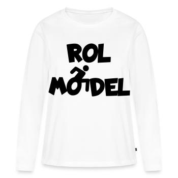 Jeder Rollstuhlfahrer ist ein Vorbild # - Frauen Premium Bio Langarmshirt - Weiß - Vorne - Julia (174cm)