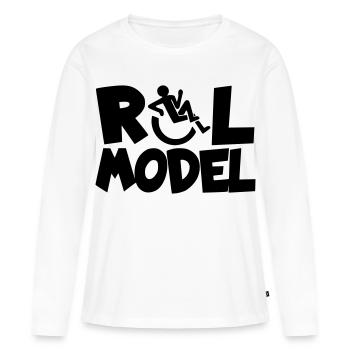 Jeder Rollstuhlfahrer ist ein Vorbild * - Frauen Premium Bio Langarmshirt - Weiß - Vorne - Julia (174cm)