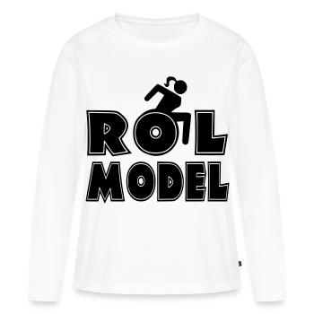 Jeder Rollstuhlfahrer ist ein Vorbild * - Frauen Premium Bio Langarmshirt - Weiß - Vorne - Julia (174cm)
