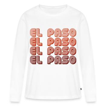 El Paso Gradient Retro Pattern - Women's Premium Organic Long Sleeve Shirt - white - Front - Julia (174cm)