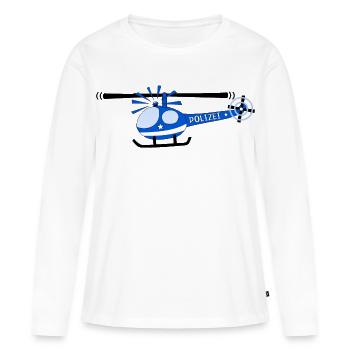 Hubschrauber Polizei Kinder - Frauen Premium Bio Langarmshirt - Weiß - Vorne - Julia (174cm)