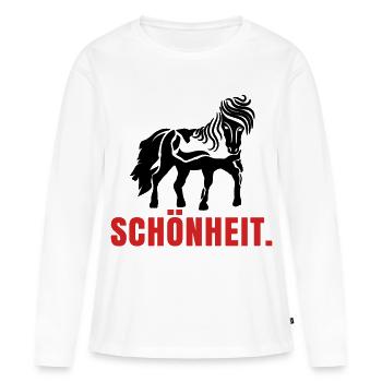 Pferde Spruch Pferdenarr Islandpferde Isländer - Frauen Premium Bio Langarmshirt - Weiß - Vorne - Julia (174cm)