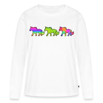 Gallop cheval amoureux chevaux amour chevaux islandais - T-shirt manches longues Premium bio Femme - blanc - Devant - Julia (174cm)