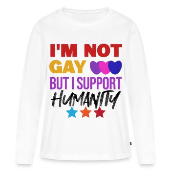 Déclaration d’égalité gay LGBT Sexualité - T-shirt manches longues Premium bio Femme - blanc - Devant - Julia (174cm)