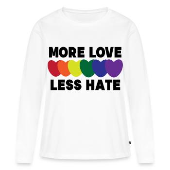 Homo Heart Lgbt Déclaration de sexualité Relation - T-shirt manches longues Premium bio Femme - blanc - Devant - Julia (174cm)