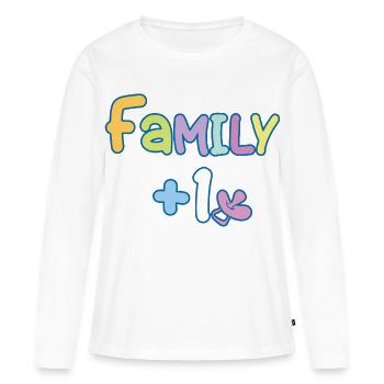 Familie Plus eins - Frauen Premium Bio Langarmshirt - Weiß - Vorne - Julia (174cm)