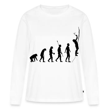 Human evolution, ice climbing, ice climbers - Women's Premium Organic Long Sleeve Shirt - white - Front - Julia (174cm)