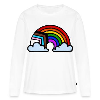 Relation d’égalité entre LGBT Homo Arc-en-ciel - T-shirt manches longues Premium bio Femme - blanc - Devant - Julia (174cm)