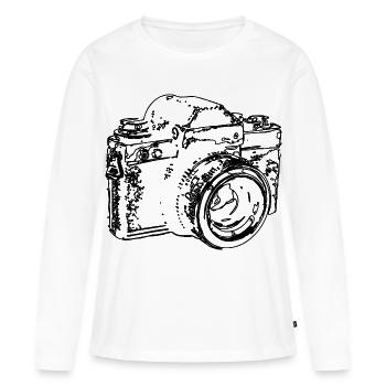 Ancienne caméra analogique - T-shirt manches longues Premium bio Femme - blanc - Devant - Julia (174cm)