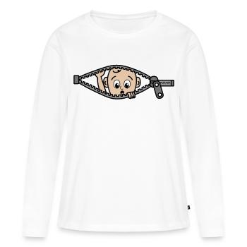 Bébé Mère Enceinte Ventre de bébé Famille née - T-shirt manches longues Premium bio Femme - blanc - Devant - Julia (174cm)