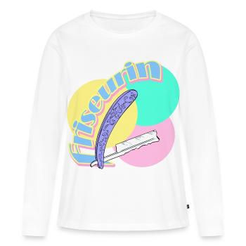 Hairdresser Razor Hairdresser Salon - Women's Premium Organic Long Sleeve Shirt - white - Front - Julia (174cm)