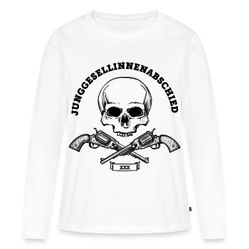 Junggesellinnenabschied 2023 Schädel (MC) (Black) - Frauen Premium Bio Langarmshirt - Weiß - Vorne - Julia (174cm)