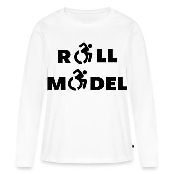 Jeder Rollstuhlfahrer ist ein Vorbild * - Frauen Premium Bio Langarmshirt - Weiß - Vorne - Julia (174cm)