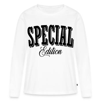 Chemise Tuner édition spéciale - T-shirt manches longues Premium bio Femme - blanc - Devant - Julia (174cm)