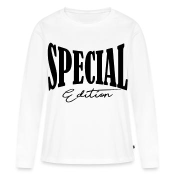 Chemise Tuner édition spéciale - T-shirt manches longues Premium bio Femme - blanc - Devant - Julia (174cm)