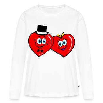 Cœurs de couple charismatique - T-shirt manches longues Premium bio Femme - blanc - Devant - Julia (174cm)