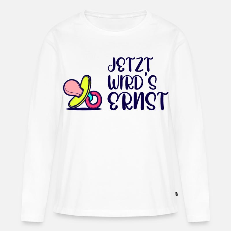 Elternschaft Eltern Geburt Statement Schwanger - Frauen Premium Bio Langarmshirt - Weiß