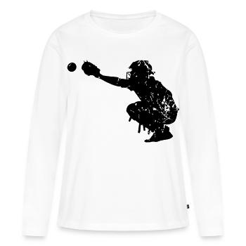 Baseball - Frauen Premium Bio Langarmshirt - Weiß - Vorne - Julia (174cm)