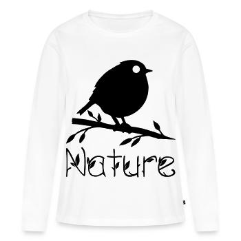 Nature wakes up (black) - Women's Premium Organic Long Sleeve Shirt - white - Front - Julia (174cm)