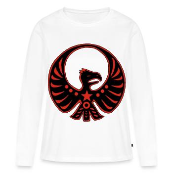 Aigle totem de protection - T-shirt manches longues Premium bio Femme - blanc - Devant - Julia (174cm)