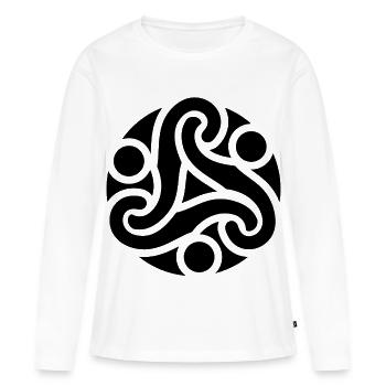 Symbole celtique de protection (noir) - T-shirt manches longues Premium bio Femme - blanc - Devant - Julia (174cm)