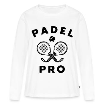Sportart Spieler Padel Padelspiel Ball Racket - Frauen Premium Bio Langarmshirt - Weiß - Vorne - Julia (174cm)