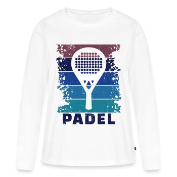 Padel Padelspiel Racket Rückschlag Sportart Spruch - Frauen Premium Bio Langarmshirt - Weiß - Vorne - Julia (174cm)