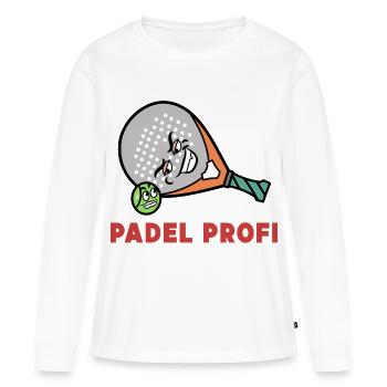 Padelspiel Racket Ball Statement Freizeit Padel - Frauen Premium Bio Langarmshirt - Weiß - Vorne - Julia (174cm)