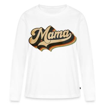 Mama Retro Love fête des mères - T-shirt manches longues Premium bio Femme - blanc - Devant - Julia (174cm)
