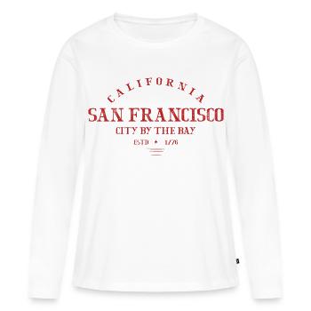 San Francisco | La ville au bord de la baie - T-shirt manches longues Premium bio Femme - blanc - Devant - Julia (174cm)