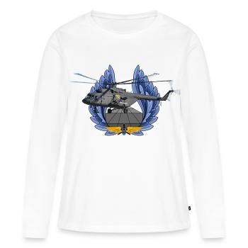Mi-8 - Frauen Premium Bio Langarmshirt - Weiß - Vorne - Julia (174cm)