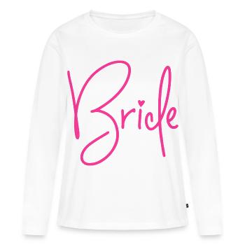Bride - Braut  - Frauen Premium Bio Langarmshirt - Weiß - Vorne - Julia (174cm)