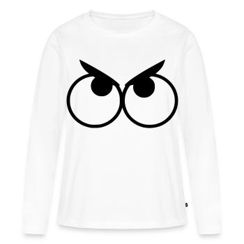 Yeux en colère avec sourcils # - T-shirt manches longues Premium bio Femme - blanc - Devant - Julia (174cm)