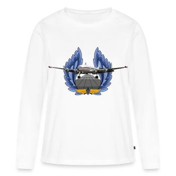 Super Constellation - T-shirt manches longues Premium bio Femme - blanc - Devant - Julia (174cm)