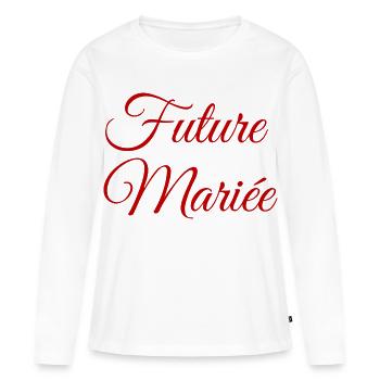 Future mariée - EVJF - Enterrement vie célibataire - T-shirt manches longues Premium bio Femme - blanc - Devant - Julia (174cm)