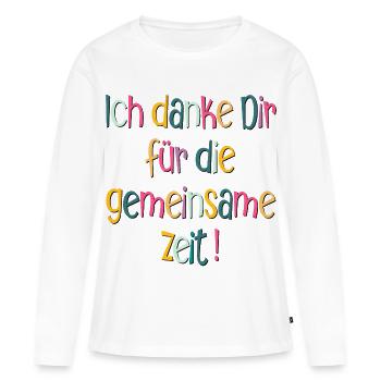 Ich danke dir für die gemeinsame Zeit - Abschied - Frauen Premium Bio Langarmshirt - Weiß - Vorne - Julia (174cm)