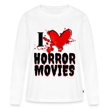 I Love Movie Statement Movies Heart Cinema Series - T-shirt manches longues Premium bio Femme - blanc - Devant - Julia (174cm)