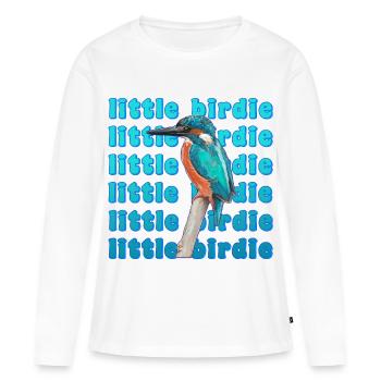 Martin-pêcheur - bel oiseau bleu - aquarelle - T-shirt manches longues Premium bio Femme - blanc - Devant - Julia (174cm)
