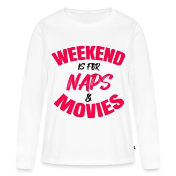 Déclaration de Movie Night Streaming Cineast Movies - T-shirt manches longues Premium bio Femme - blanc - Devant - Julia (174cm)