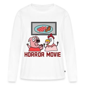 Dvd Evening Movies Binge Watching Statement Series - T-shirt manches longues Premium bio Femme - blanc - Devant - Julia (174cm)