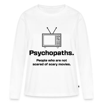 Movies Television Statement Movie Night Streaming - Women's Premium Organic Long Sleeve Shirt - white - Front - Julia (174cm)