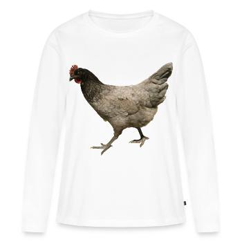 poulet gris - T-shirt manches longues Premium bio Femme - blanc - Devant - Julia (174cm)