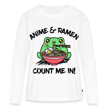 Manga Animation Anime Ramen Animation Déclaration - T-shirt manches longues Premium bio Femme - blanc - Devant - Julia (174cm)