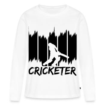 Cricketer - T-shirt manches longues Premium bio Femme - blanc - Devant - Julia (174cm)